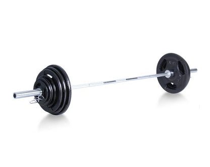 XM 300lbs Steel Olympic Weight Set with Bar Strength & Conditioning Canada.