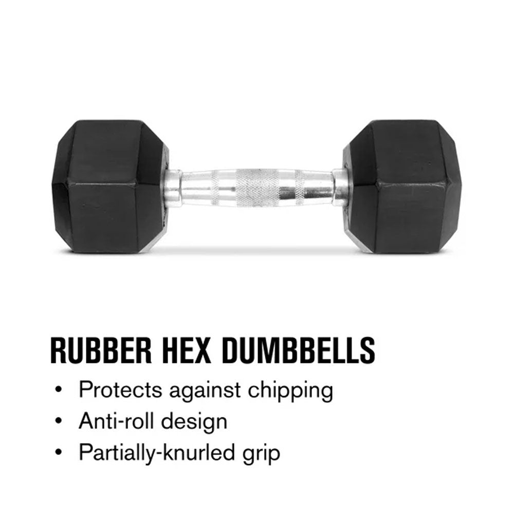 Weider, haltère hexagonal en caoutchouc 35 lb, unitaire