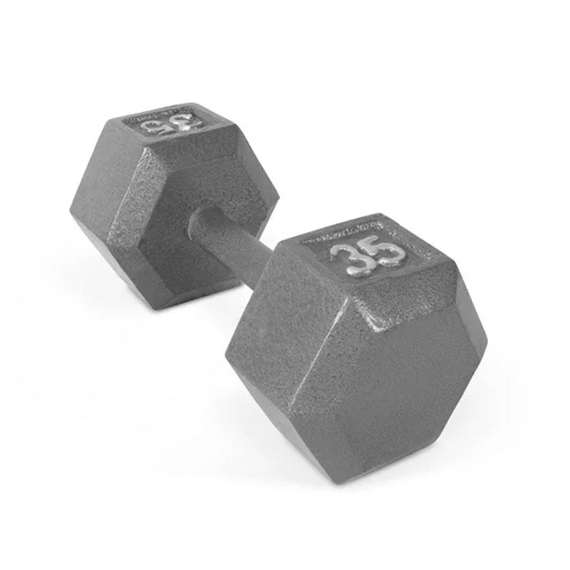 HALTÈRE HEXAGONALE EN FONTE WEIDER DE 35 LB – VENDUE À L'UNITÉ