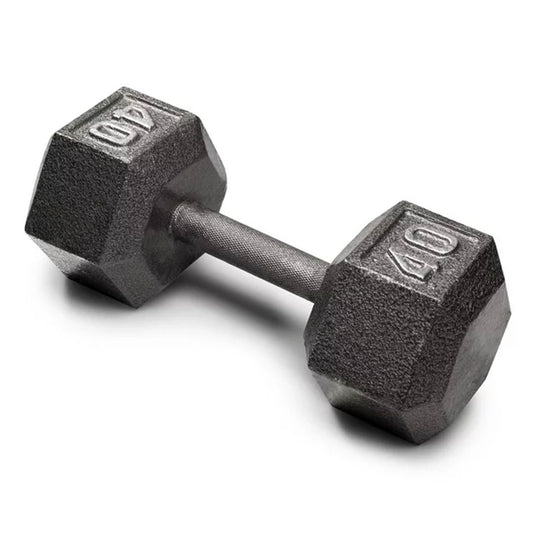 WEIDER 40 LB. CAST IRON HEX DUMBBELL WITH KNURLED GRIP - SOLD INDIVIDUALLY