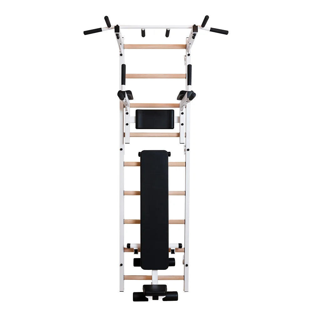 BenchK S7 Blanc - 722W avec barre de traction en acier PB2W + barres parallèles et banc de musculation
