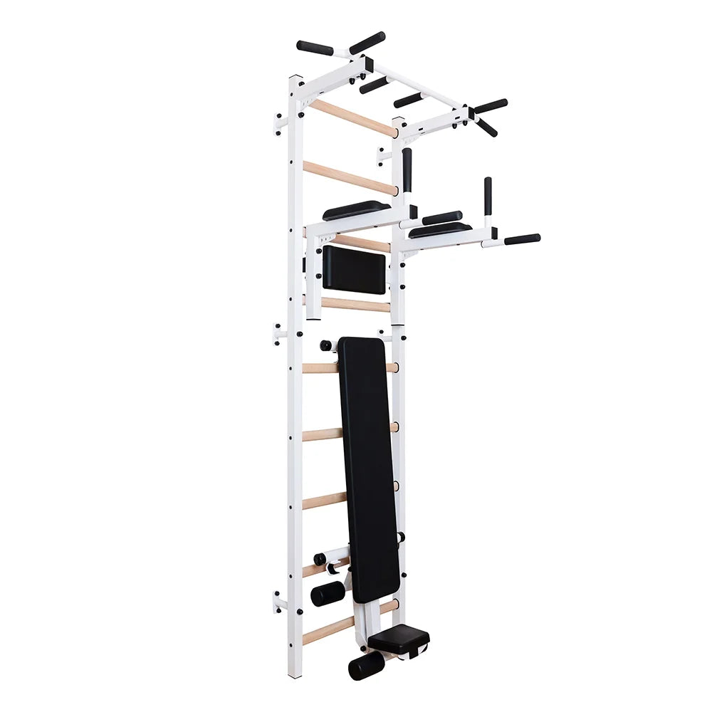BenchK S7 Blanc - 722W avec barre de traction en acier PB2W + barres parallèles et banc de musculation