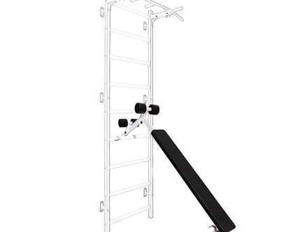 BenchK S2 White - 233W with PB3W Steel Pull-Up Bar + Dip Bar & Workout Bench