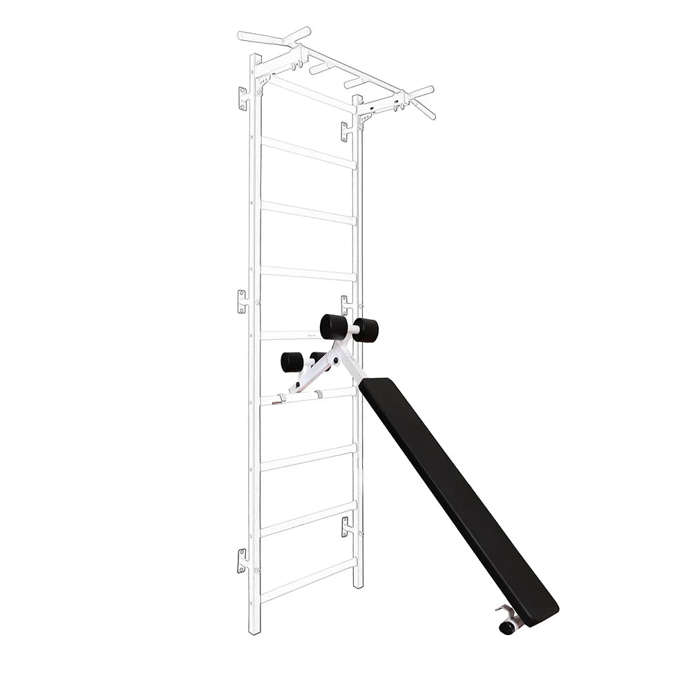BenchK S2 White - 233W with PB3W Steel Pull-Up Bar + Dip Bar & Workout Bench