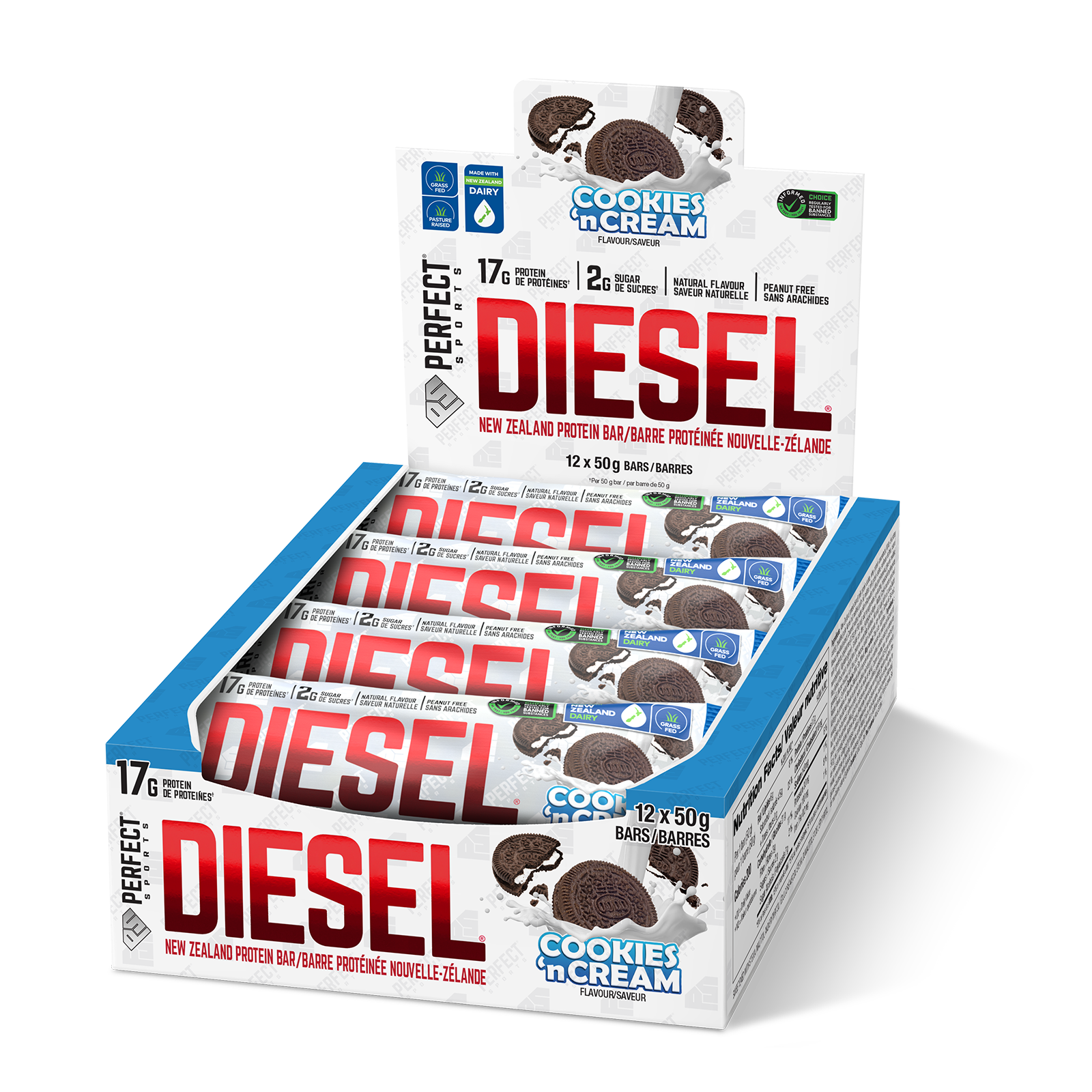 DIESEL® PROTEIN BAR 12 PACK COOKIES 'N CREAM The Treadmill Factory