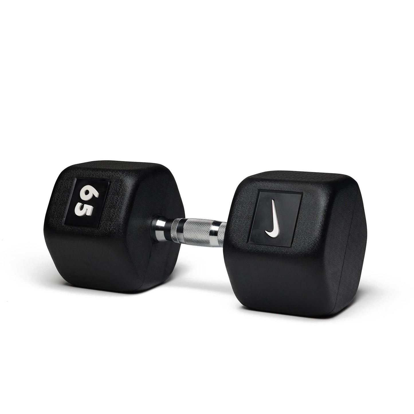 65lb black hex dumbbell with premium grip design for effective heavy resistance training workouts.
