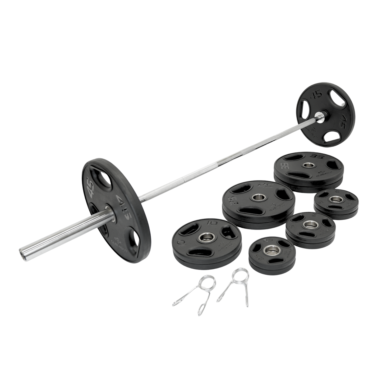 ONYX Virgin Rubber Olympic Plate - 255lbs Set with Bar