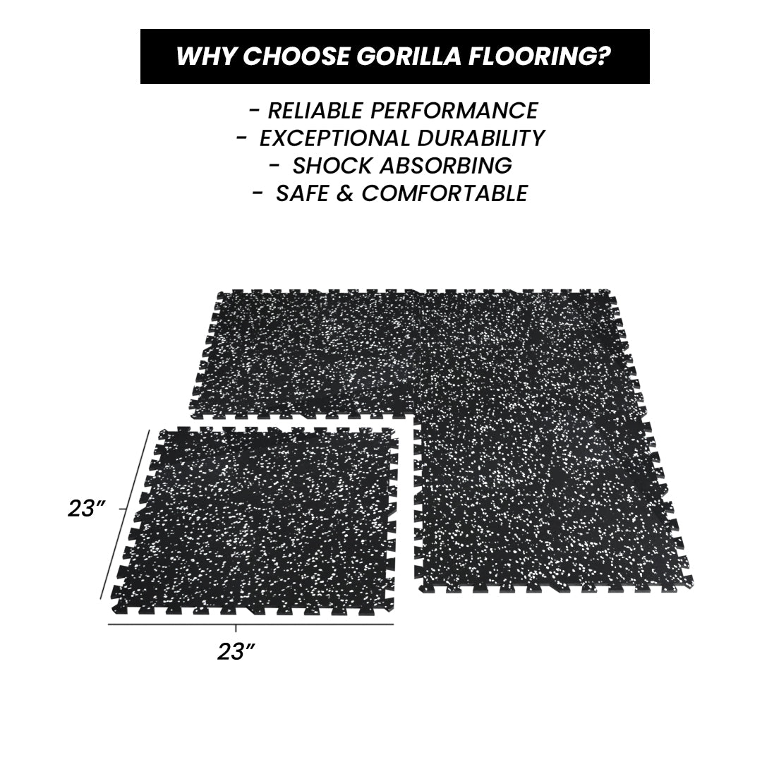 Dalle de sol emboîtable en caoutchouc Gorilla 2 x 2 8 mm – Grise – À l'unité ou par paquet de 12