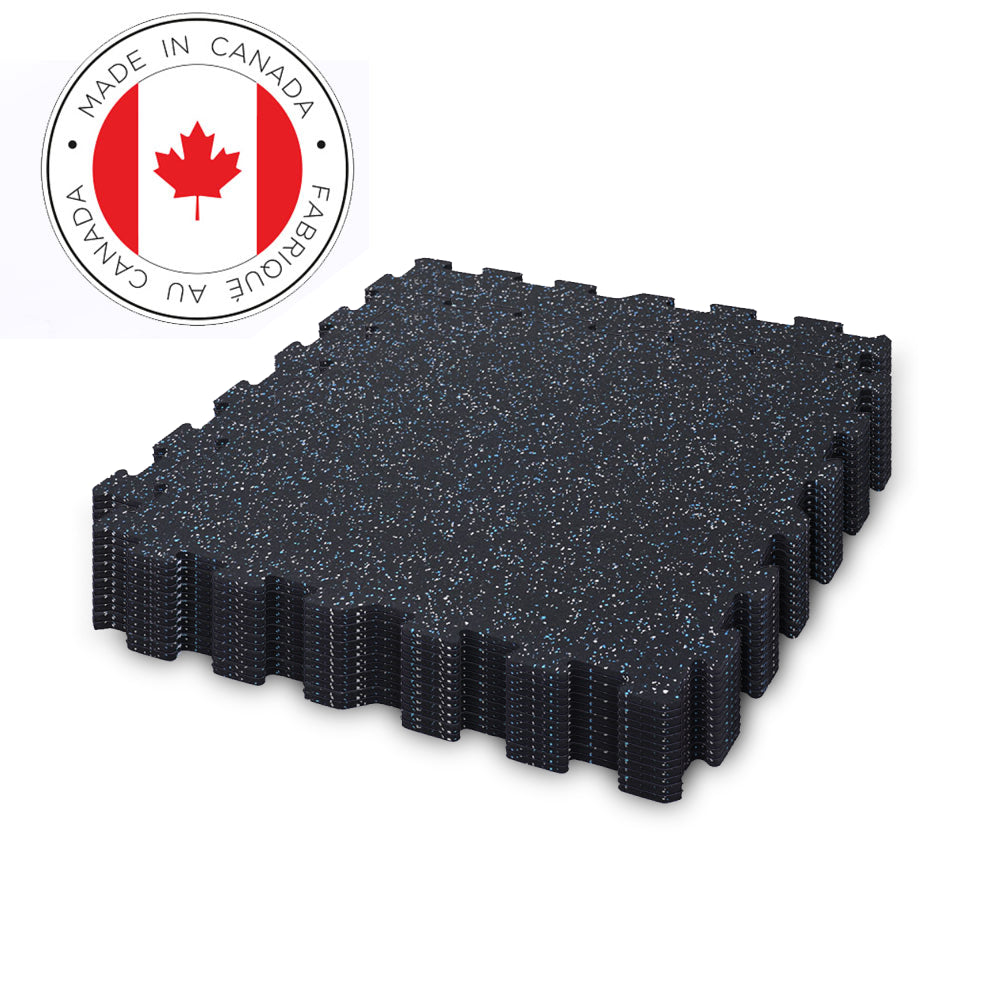 Gorilla 2 x 2 8mm Interlocking Rubber Tile Blue Jay PACK OF 12 The Treadmill Factory