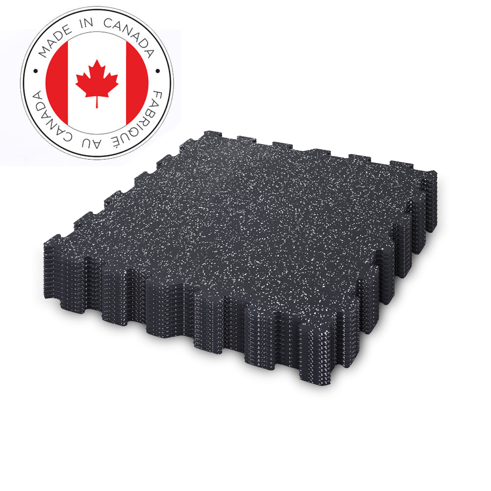 Gorilla 2 x 2 8mm Interlocking Rubber Tile Gray PACK OF 12 The Treadmill Factory