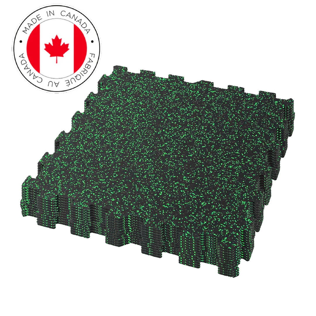 Gorilla 2x2 8mm Interlocking Rubber Tile - Green - Single or 12 Pack
