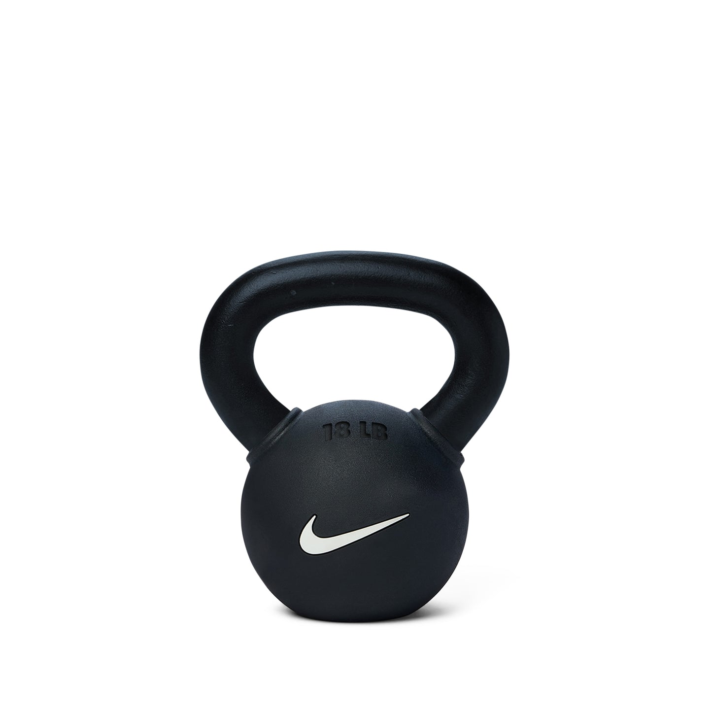 18lb rubber-coated kettlebell with ergonomic handle for functional training, cardio, and strength workouts.