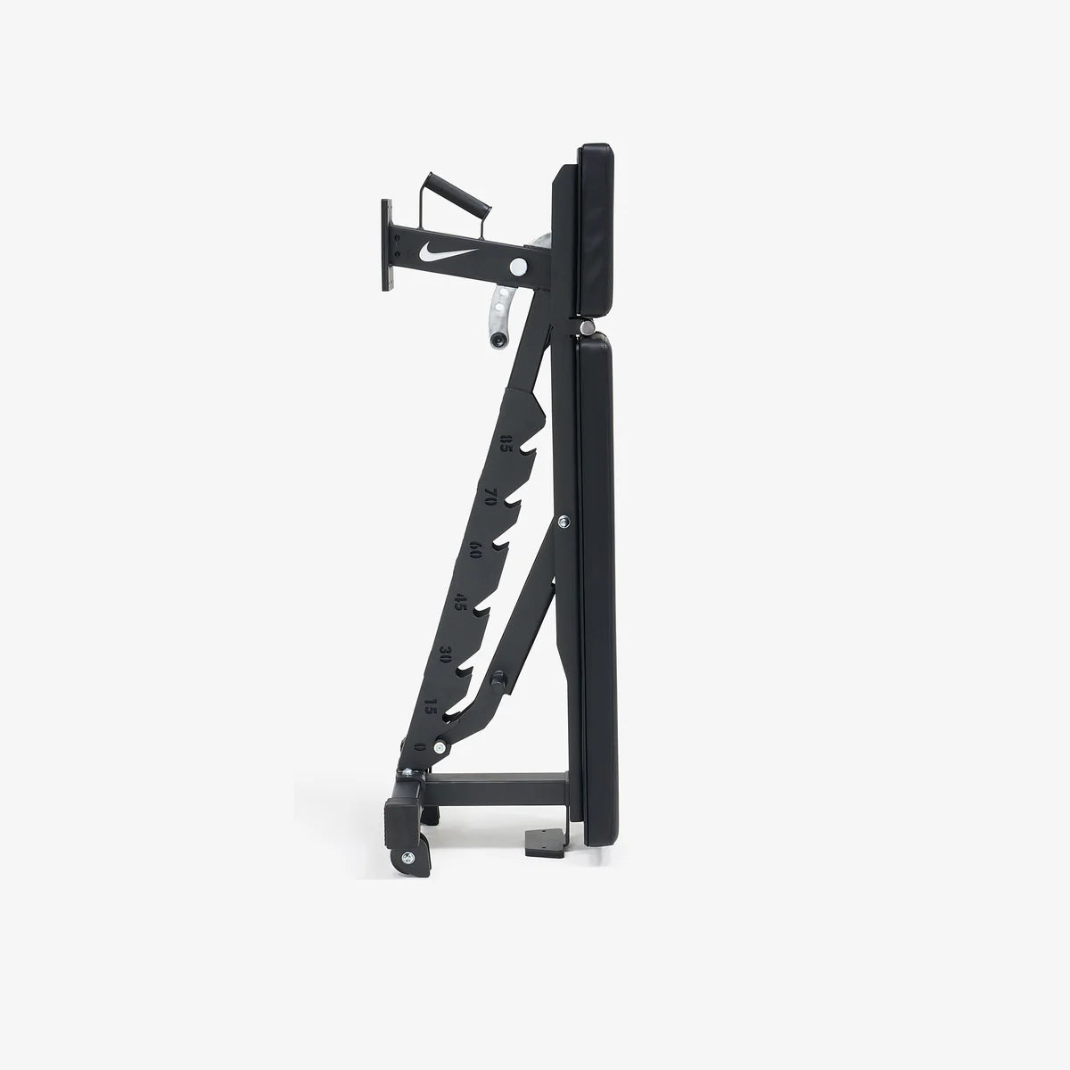 Nike Adjustable Bench in incline position showing multiple angle adjustment options for versatile workouts.