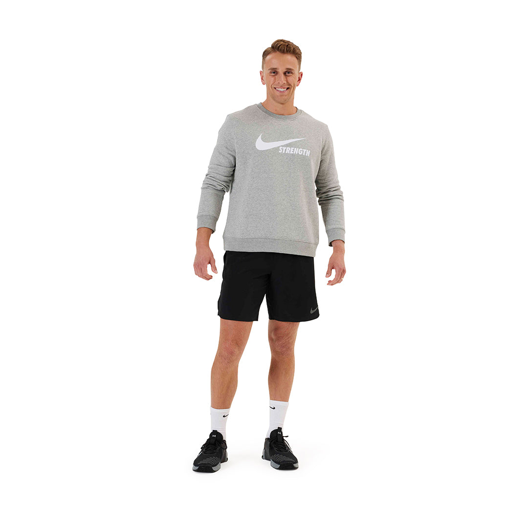 Nike Strength Unisexe Ras du Cou - Gris/Blanc