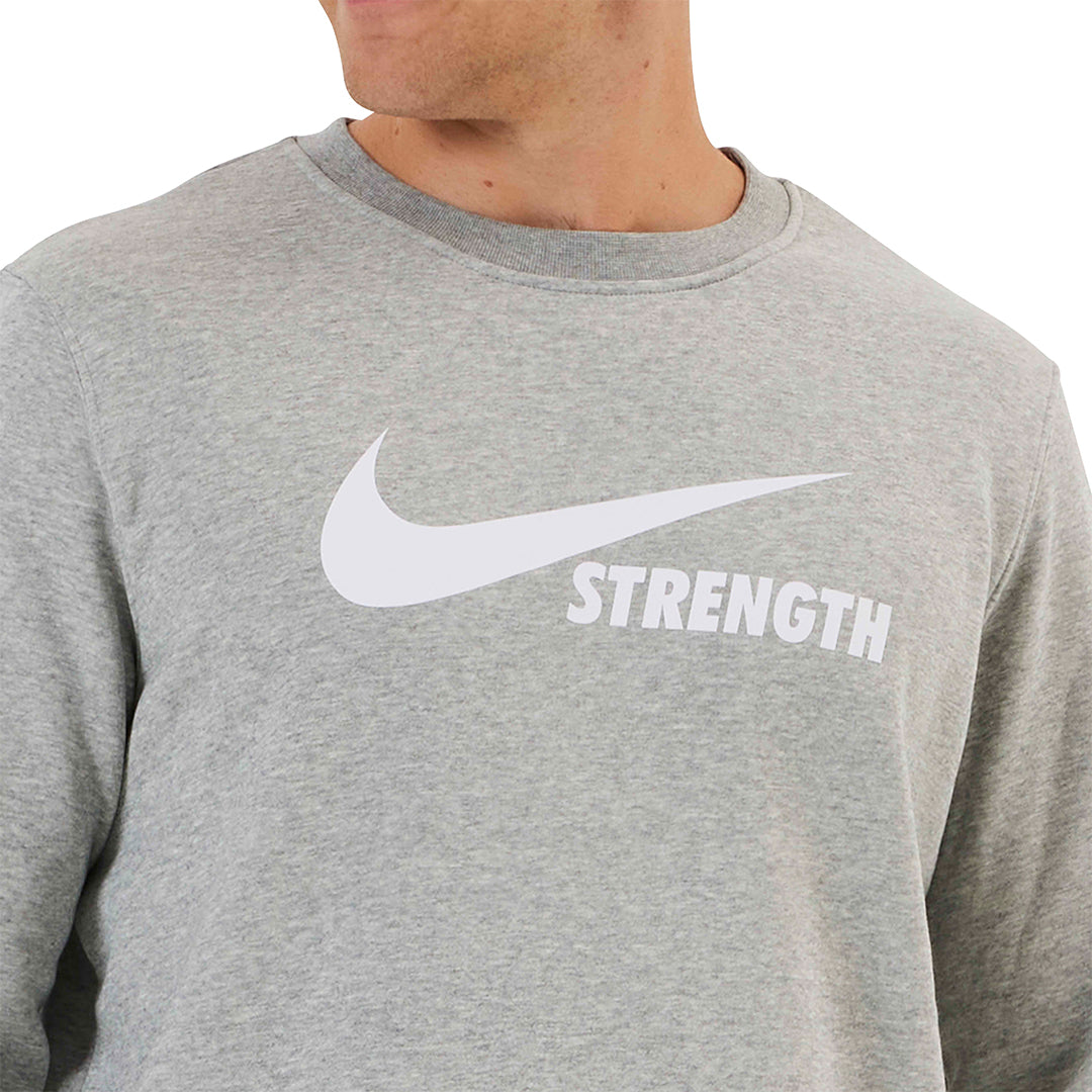 Nike Strength Unisexe Ras du Cou - Gris/Blanc