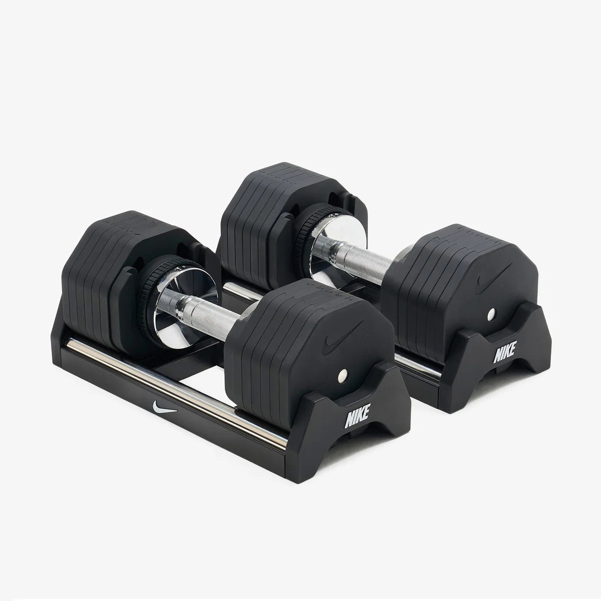 Nike Strength Adjustable Dumbbell Pair - BLACK / WHITE 65LB WITH STAND