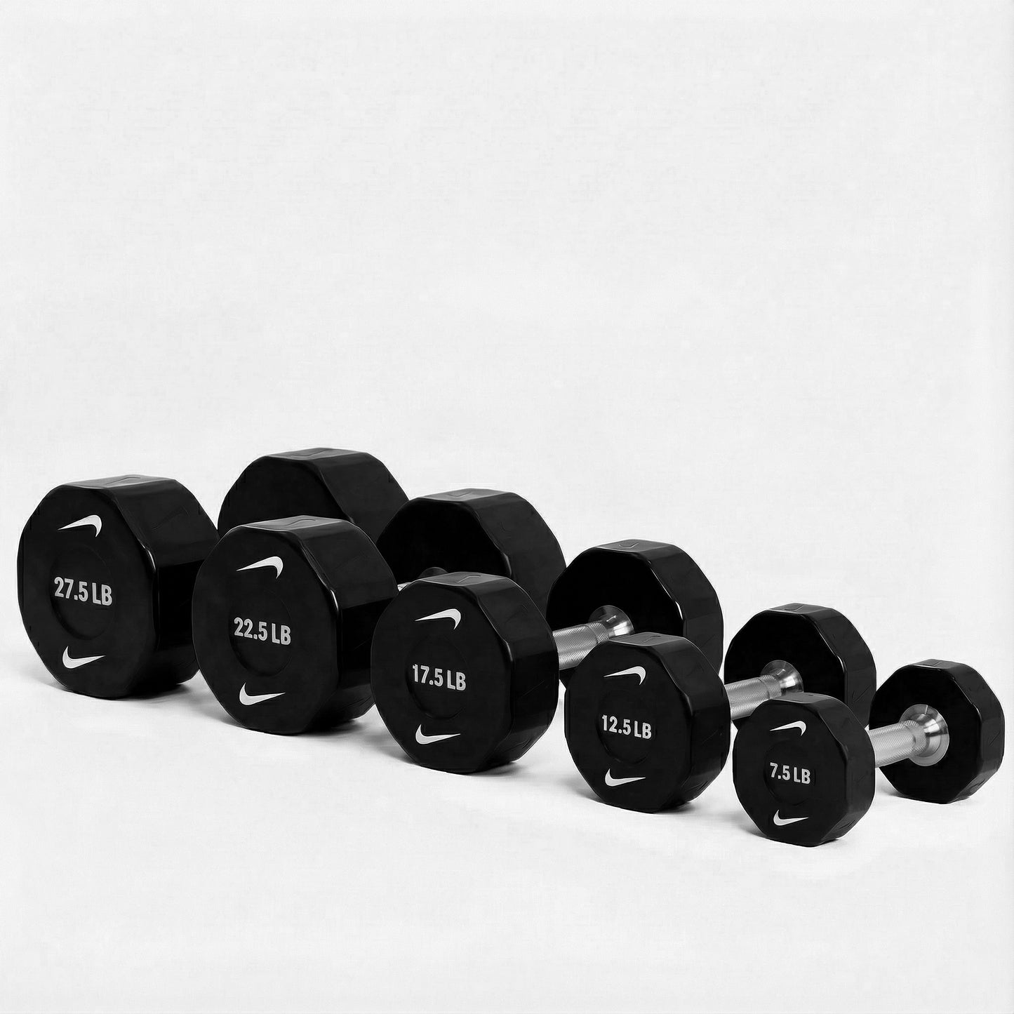 Ensemble d'haltères professionnels en uréthane Nike Strength par incréments de 7,5 à 27,5 LB