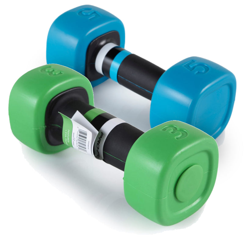 ProForm - Kit de paires d'haltères carrés en polypropylène de 3 lb et 5 lb