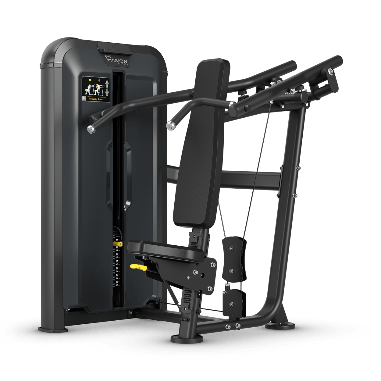 Vision Fitness - Keystone SL23 Presse à épaules convergente avec compteur de répétitions, poids incrémentiel et contrepoids