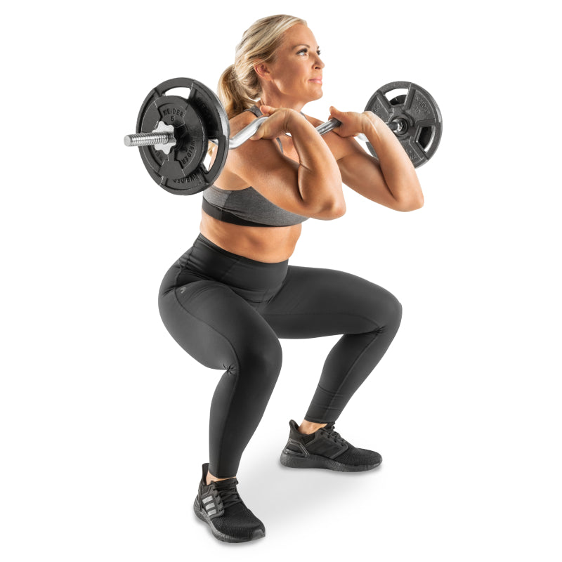 Weider - Barre de Curl EZ à Verrouillage par Rotation