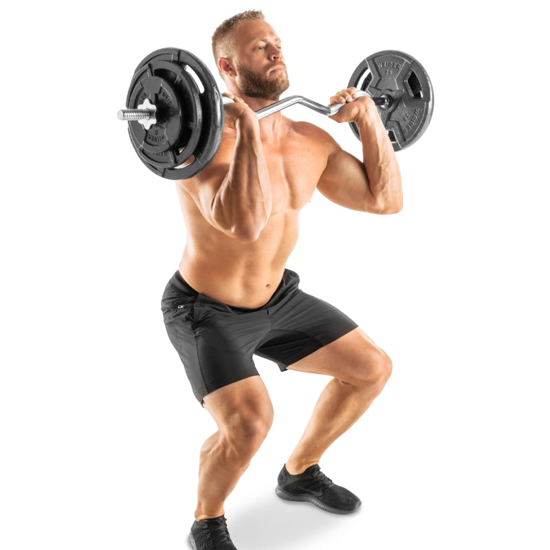 Weider - Barre de Curl EZ à Verrouillage par Rotation