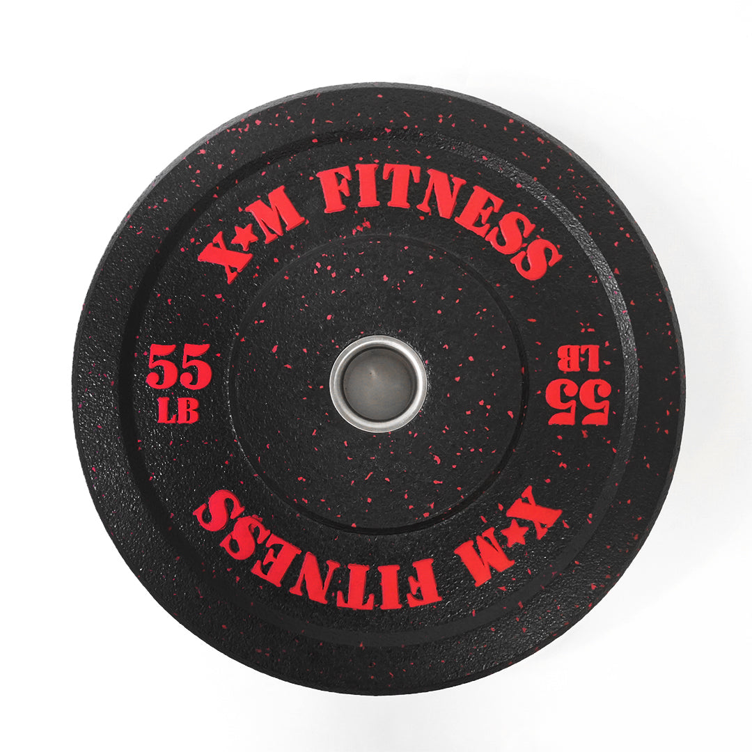 XM FITNESS 55lbs Crumb Rubber Bumper Plates - Fitness Equipment