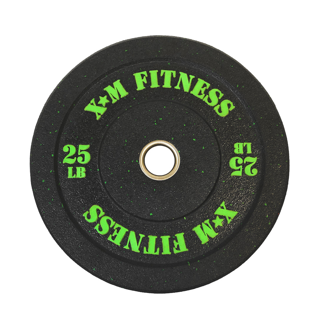 XM FITNESS 25lbs Crumb Rubber Bumper Plates - Fitness Equipment