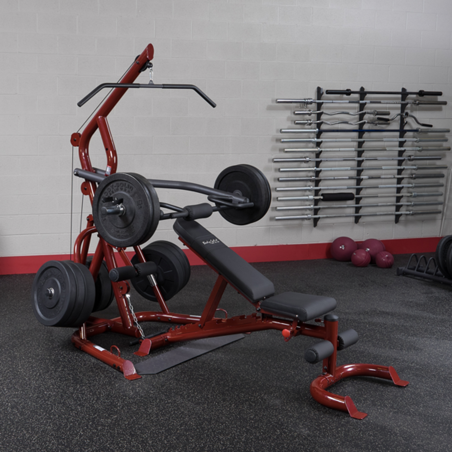 Body-Solid - Ensemble d'appareils de musculation Leverage Gym GLGS100P4 avec banc GFID100