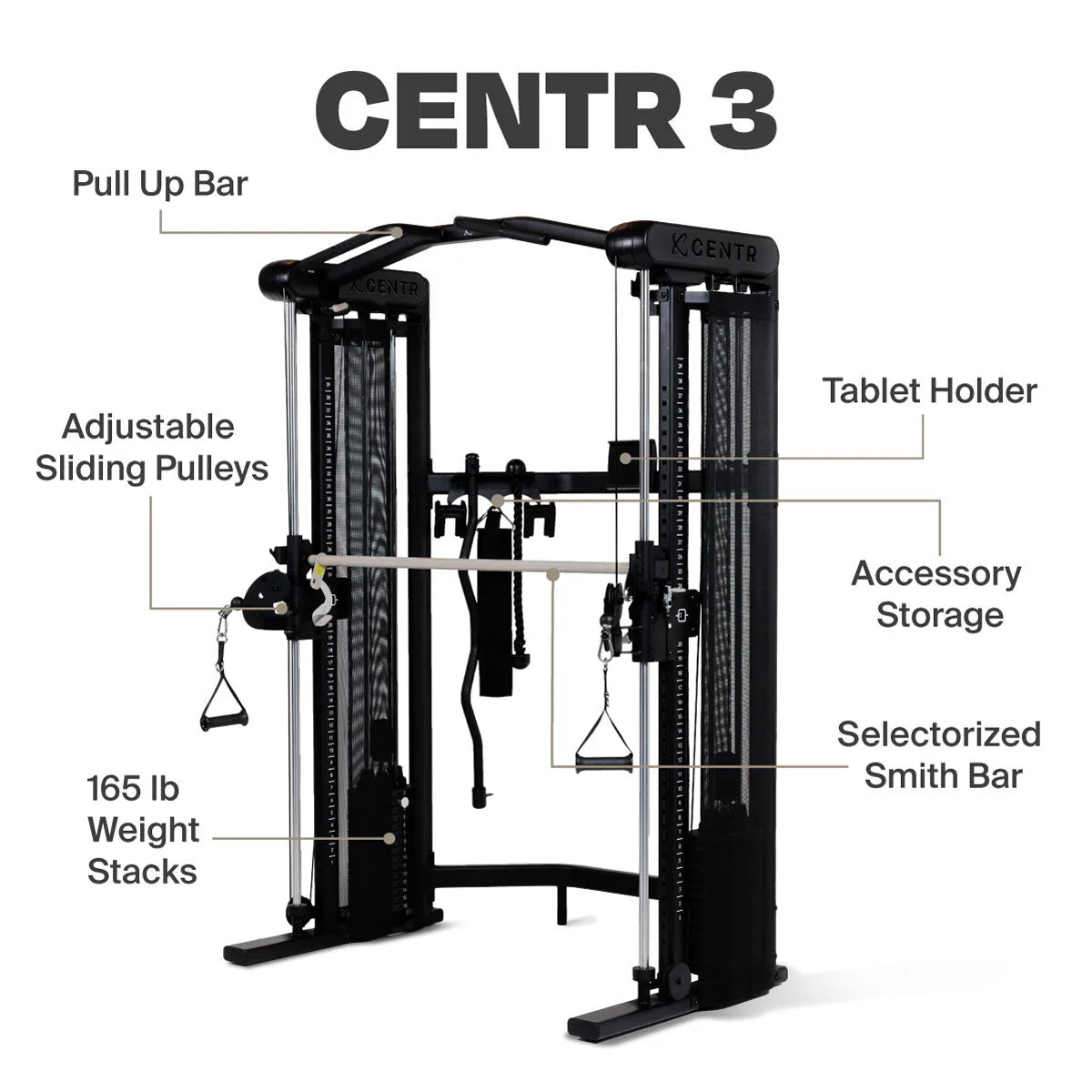 Centr 3 Home Gym Appareil de musculation fonctionnel