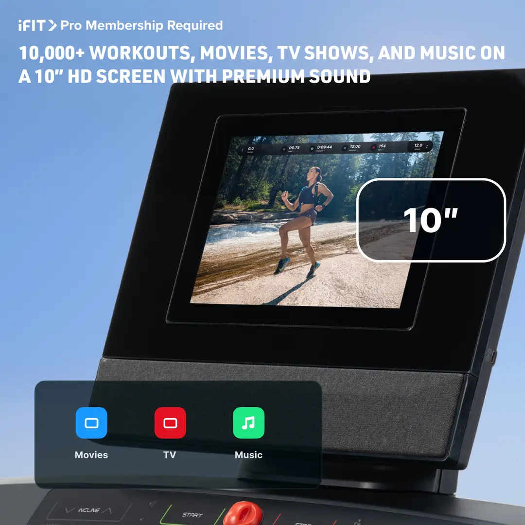 Nordic 1250 treadmill featuring interactive programs, incline options, and foldable design for home cardio training.