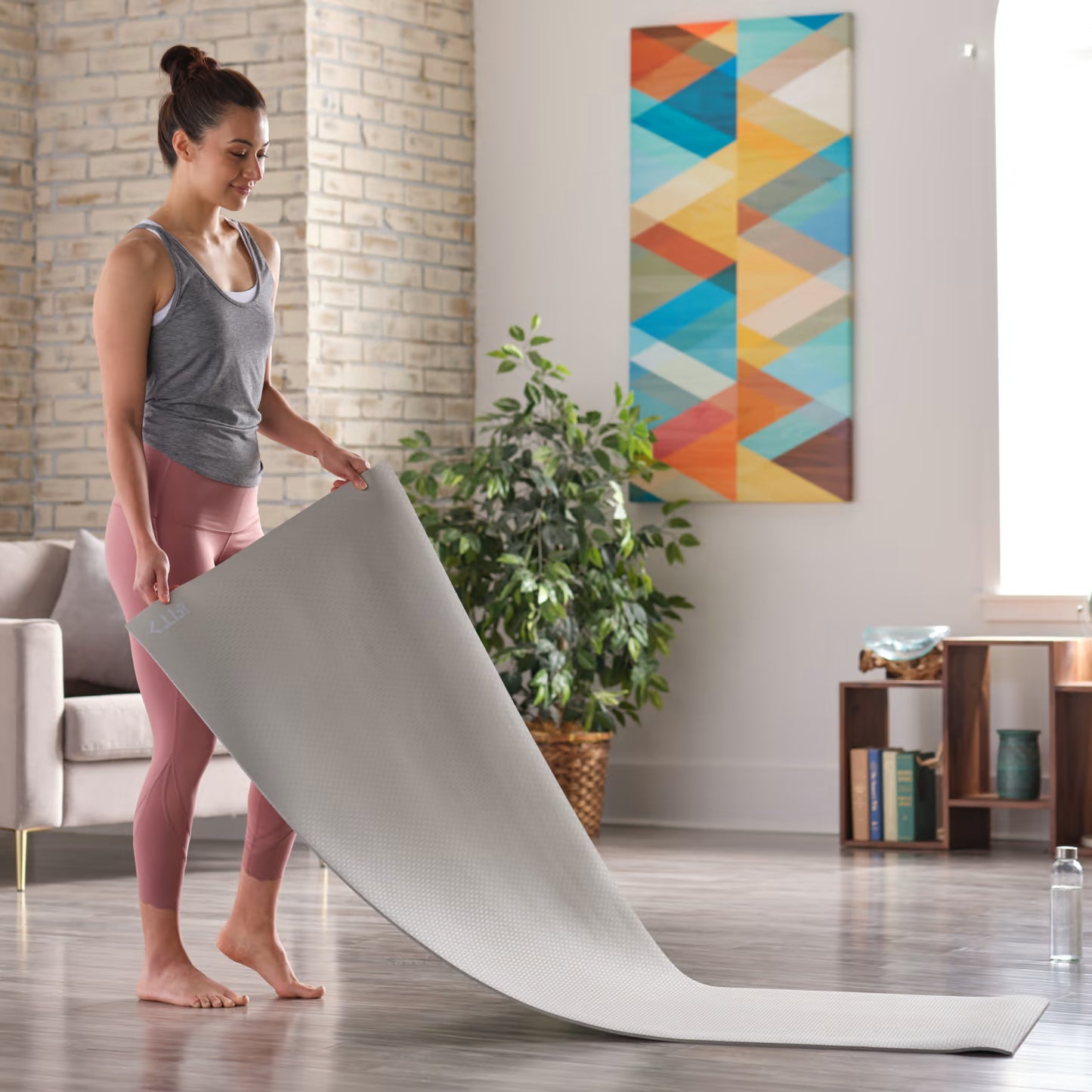 NordicTrack - Tapis de yoga 6 mm en caoutchouc - Gris