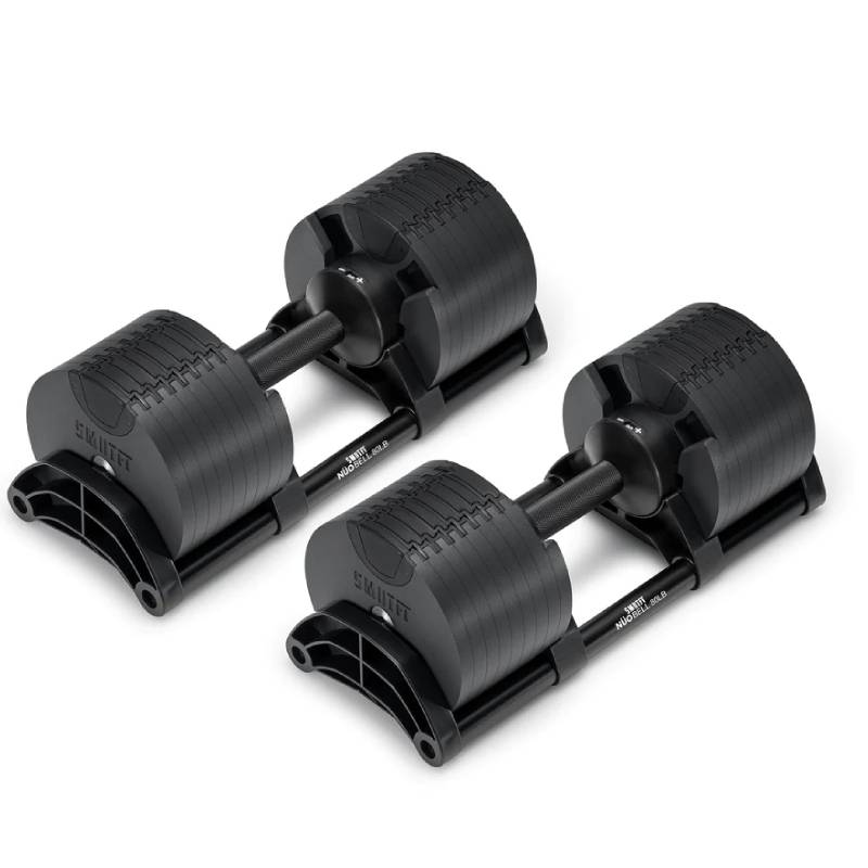 SMRTFT Nuobells - 5-80lb Adjustable Dumbbell Pair - Matte Black