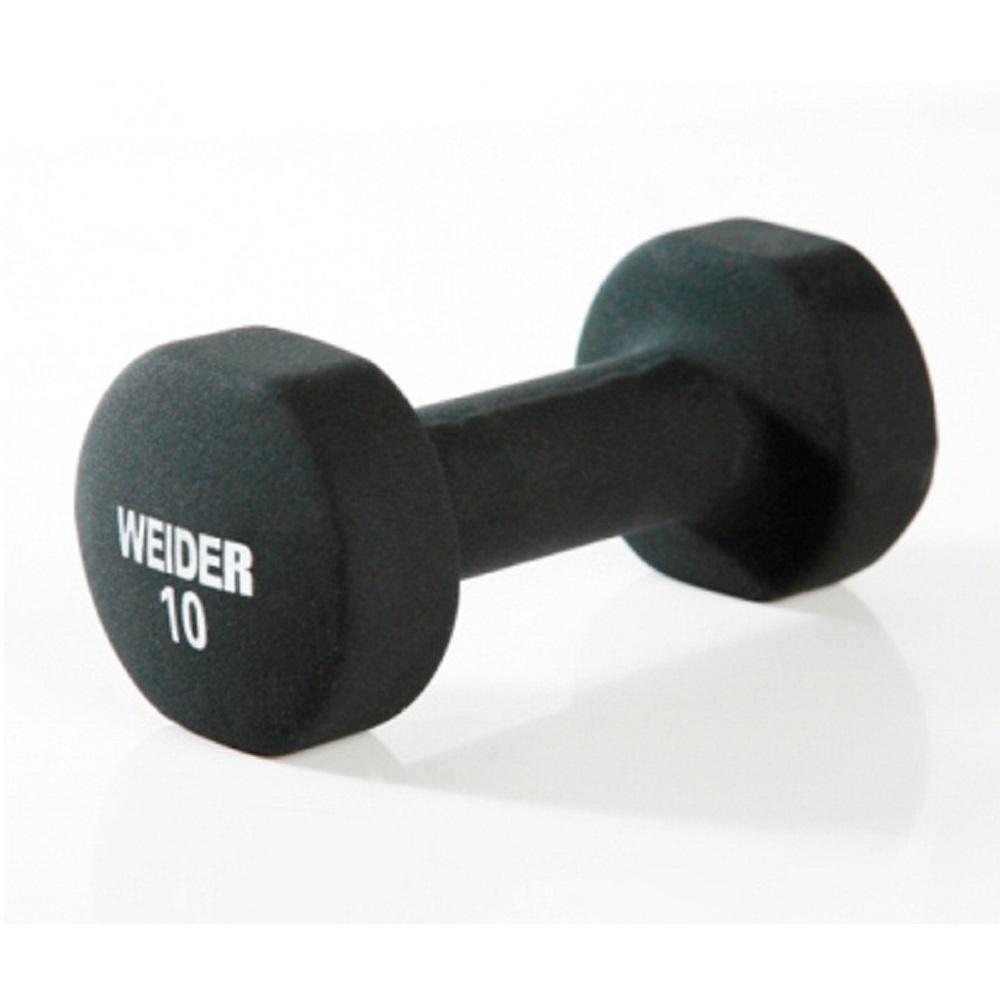 Weider - Haltère en néoprène avec anti-roulis carré - 10 lb