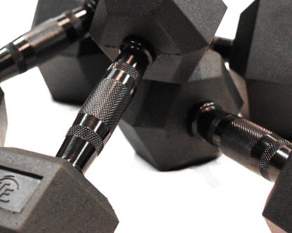 65lb Virgin Rubber Hex Dumbbell No Odour SDVR-65 Strength & Conditioning Canada.