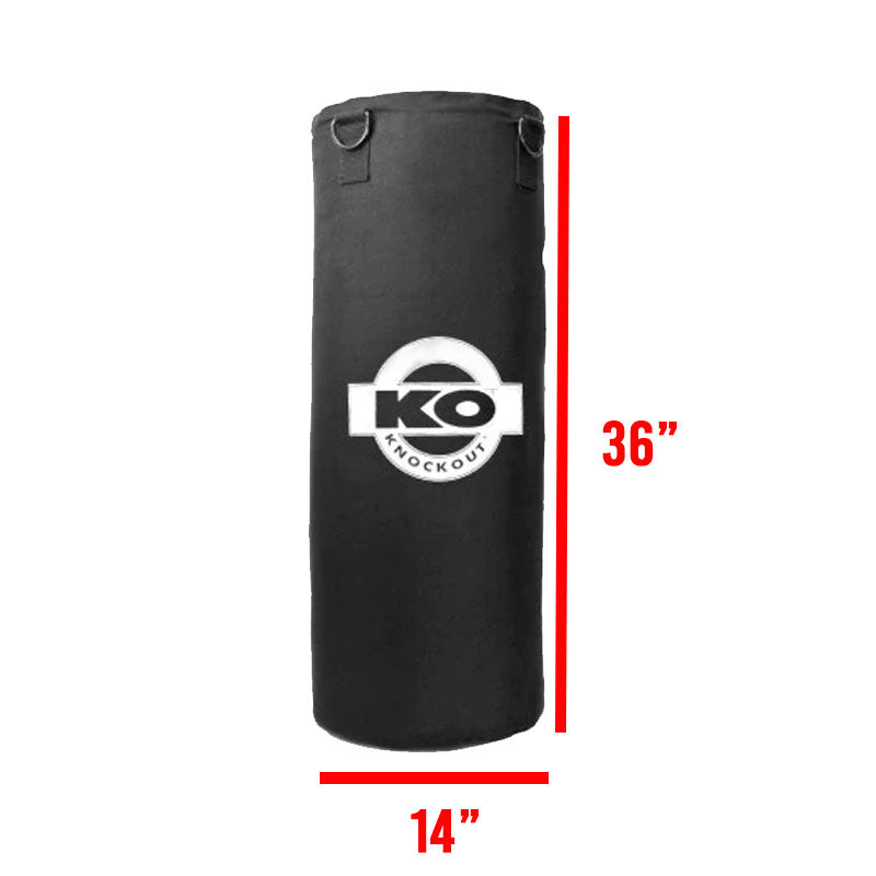 KO SAC DE FRAPPE LOURD EN TOILE 50LB, NON REMPLI - NOIR