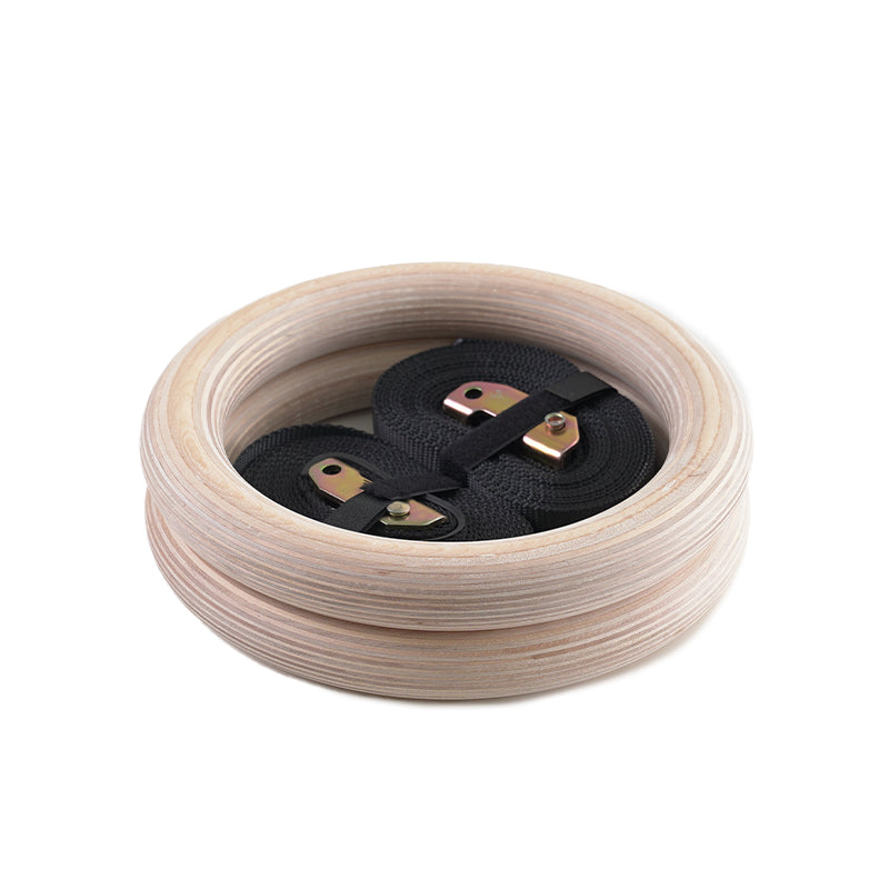 XM FITNESS Anneaux de gymnastique en bois
