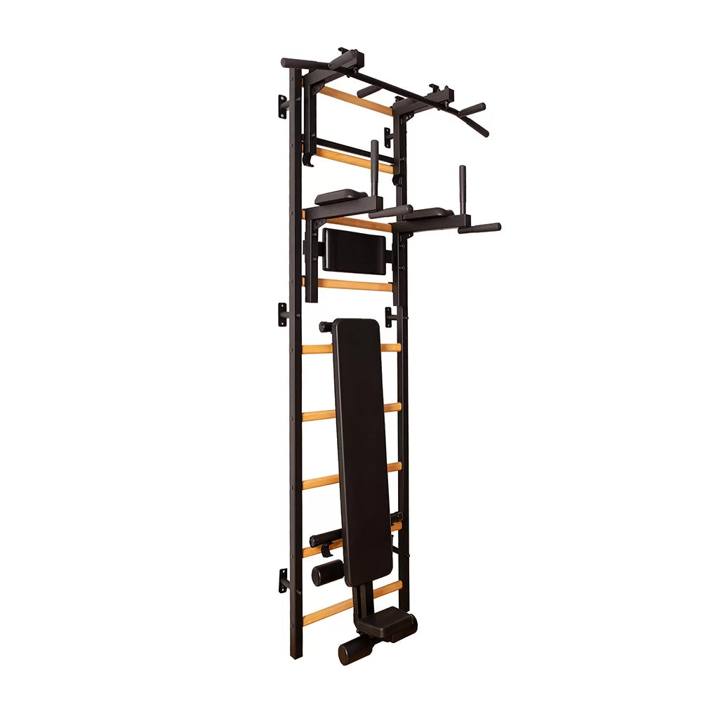 BenchK S7 Noir - 733B avec Barre de traction en acier PB3B + Barre à dips et Banc de musculation