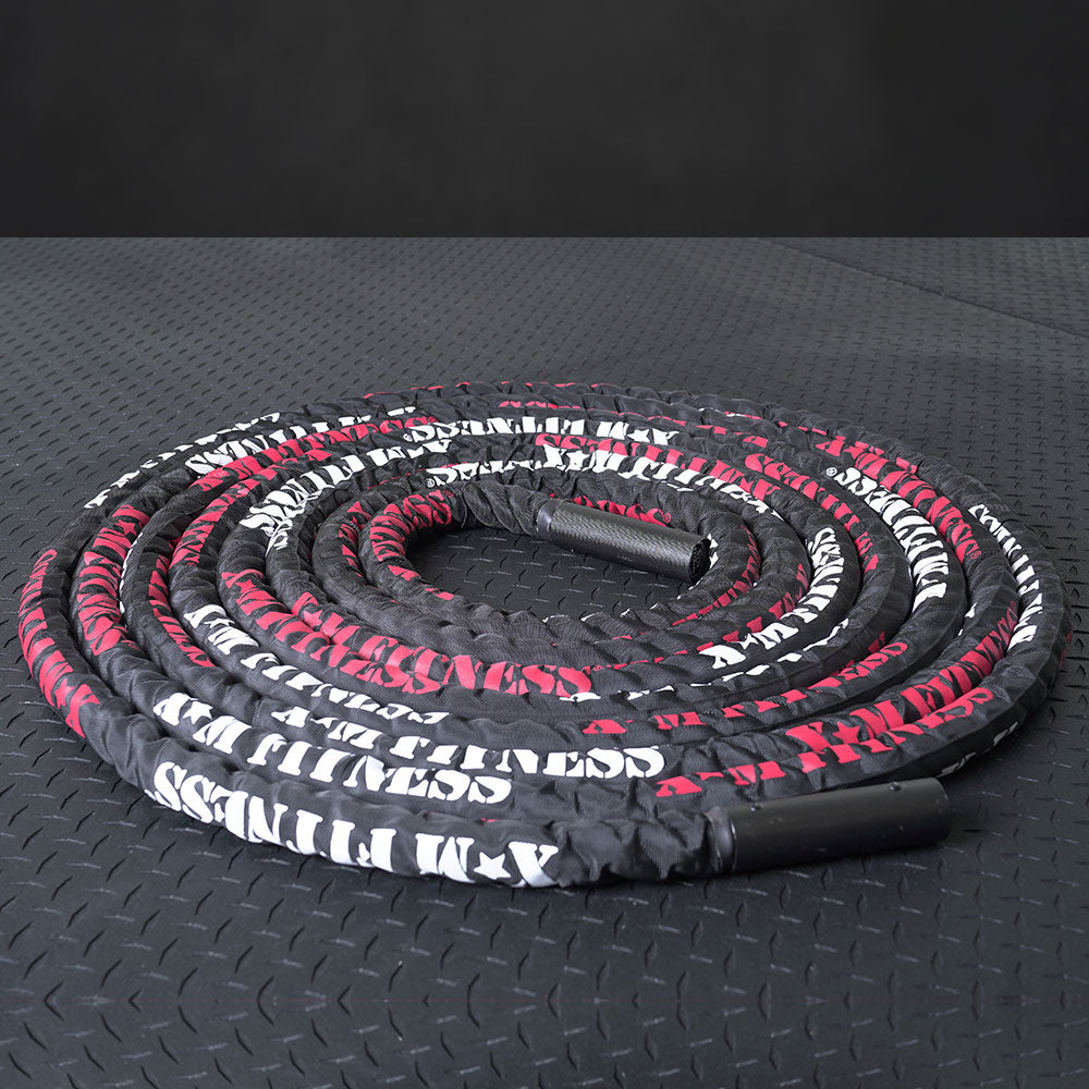 XM FITNESS Corde ondulatoire premium de 50 pi avec manchon – Corde d'entraînement de 1,5 po d'épaisseur
