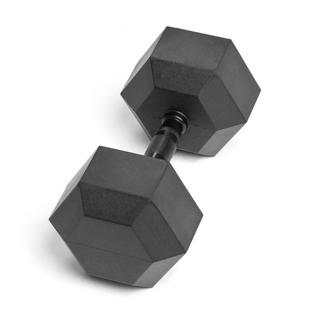 55lb Virgin Rubber Hex Dumbbell No Odour SDVR-55 Strength & Conditioning Canada.