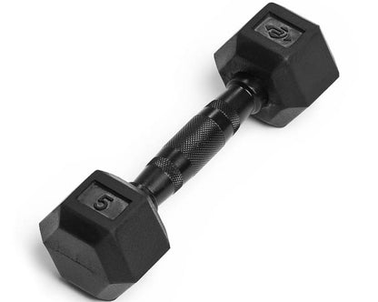 5lb Virgin Rubber Hex Dumbbell No Odour SDVR-5 Strength & Conditioning Canada.