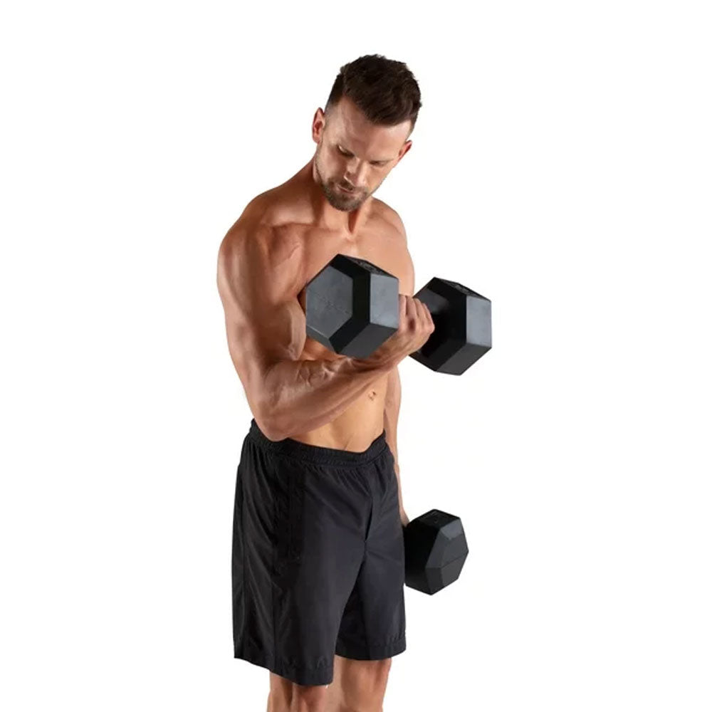 Weider Rubber Hex Dumbbell, 90 lbs - Sold Individually