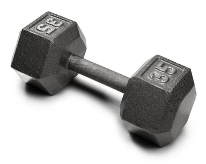WEIDER 35 LB. CAST IRON HEX DUMBBELL WITH KNURLED GRIP - SOLD INDIVIDUALLY