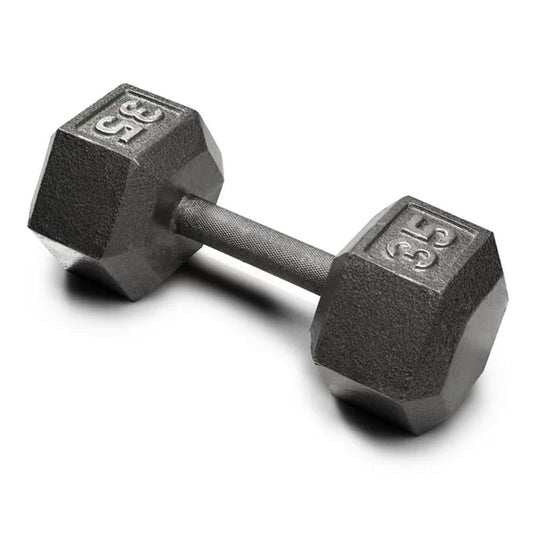 WEIDER 35 LB. CAST IRON HEX DUMBBELL WITH KNURLED GRIP - SOLD INDIVIDUALLY