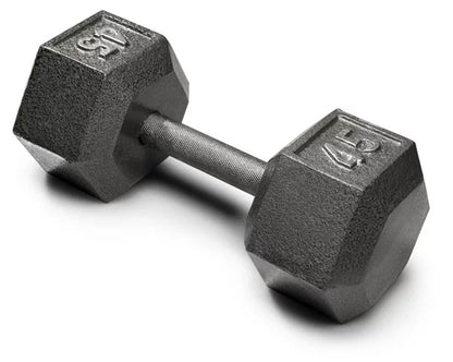 WEIDER 45 LB. CAST IRON HEX DUMBBELL WITH KNURLED GRIP - SOLD INDIVIDUALLY