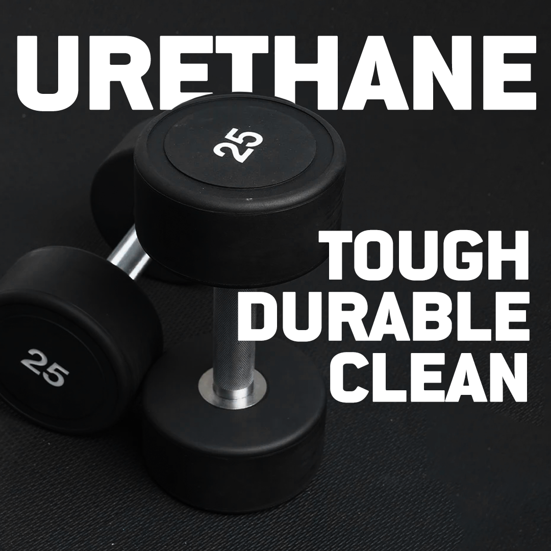 5-30LBS URETHANE ROUND DUMBBELL SET WITH STAND