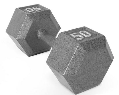 WEIDER 50 LB. CAST IRON HEX DUMBBELL - SOLD INDIVIDUALLY