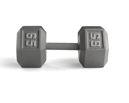 Weider 65 lb. Cast Iron Hex Dumbbell with Knurled Grip - Sold Individually