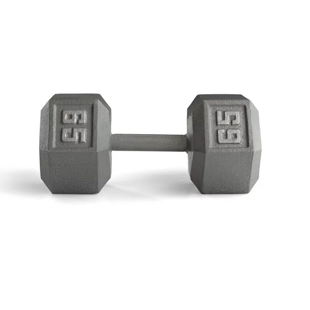 Weider 65 lb. Cast Iron Hex Dumbbell with Knurled Grip - Sold Individually