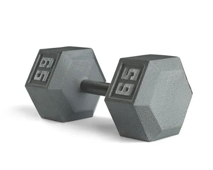 Weider 65 lb. Cast Iron Hex Dumbbell with Knurled Grip - Sold Individually