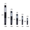 Comprehensive display of six different Nike Strength weight plate sizes with dimensions and specifications.